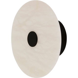 Osten Spanich Alabaster Flush Ceiling/Wall Sconce in Black w/Color Adjustable LED