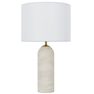 Firma 2Lt Alabaster Table Lamp w/White Linen Shade