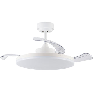 Stroll 48" White Retractable Blade Fan w/Color Adjustable LED (Remote Included)