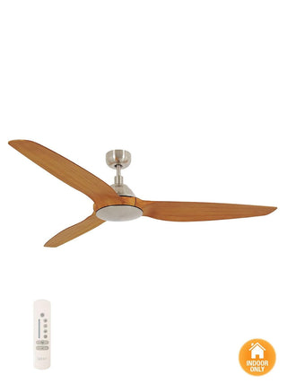Type A 60" Brushed Chrome Ceiling Fan (Remote Included)