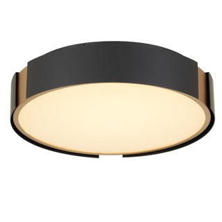 13-in Matte Black with Brass Accent Integrated LED Milan Flush Mount