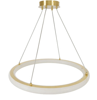 Neptune Alabaster Chandelier w/Color Adjustable LED in Satin Brass
