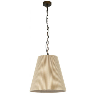 Amici 1Lt Pendant in Aged Brass w/Pleated White Linen Shade