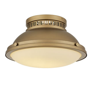 London Flush Mount 2-Light 14-in Polished Brass