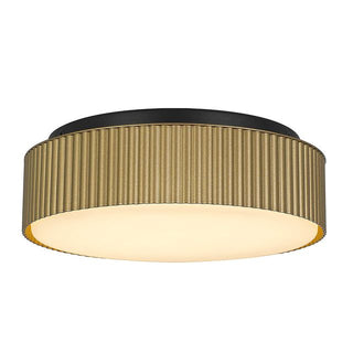 Channel 9 inch Brass LED Flush Mount