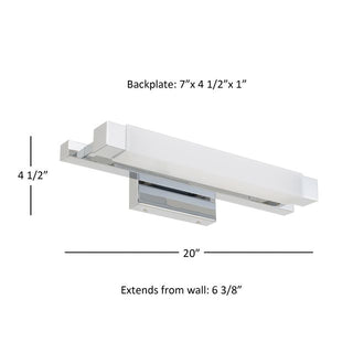 Albion Vanity Bath Bar 20-Inches Brushed Nickel Integrated LED Modern/Contemporary Bathroom