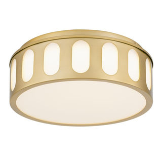 11.25-in Antiuqe Brass Integrated LED Opera Flush Mount