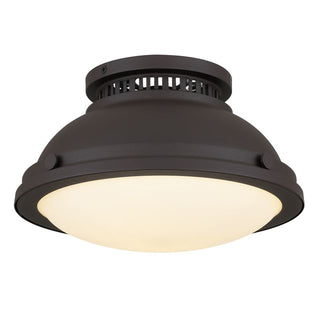 London 1-Light 11-in Dark Bronze Flush Mount