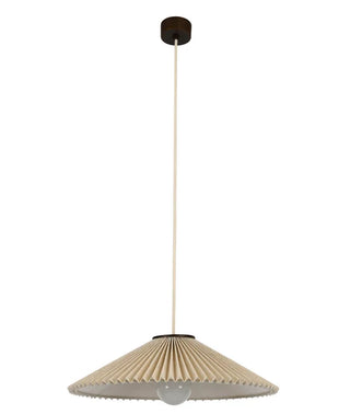 Amore 1 Lt Medium Pendant in Aged Brass w/Pleated White Linen Shade