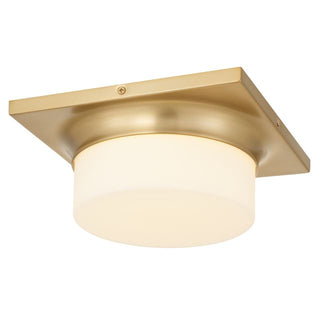10-in Antique Brass Integrated LED Grande Flush Mount